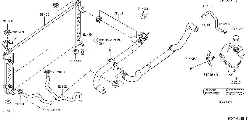 Nissan Maxima Engine Coolant Reservoir Overflow Hose Clamp. RADIATOR