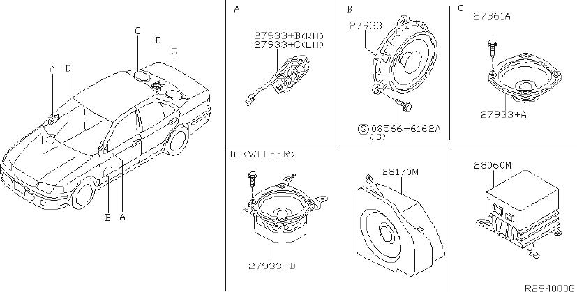 Nissan Sentra Speaker. FOSGATE, ROCKFORD, MODEL - 28156-6Z900 | BILL