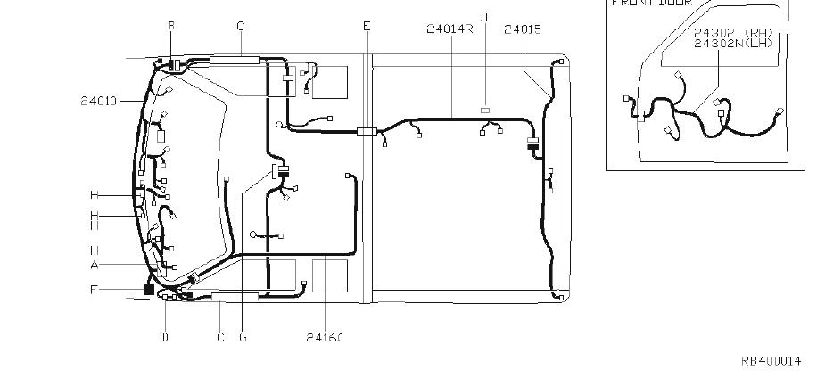 Nissan Frontier Harness Main. FITTING, ROOM, BODY - 24010-9Z067 | BILL