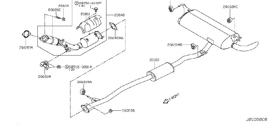 Nissan Rogue Shuroud catalyst converter. (upper). Exhaust - 20850-4BB0A ...