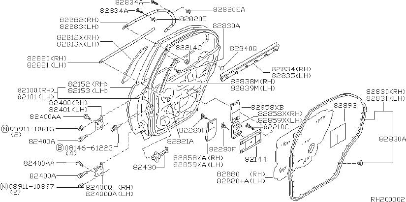 Nissan-Altima-Door-Window-Molding-(Left,-Front,-Rear-...