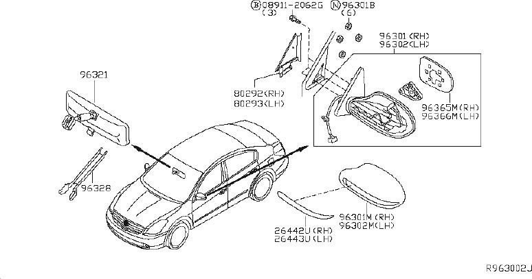 Nissan Altima Door Mirror Cover (Right). PACKAGE, PKG, CONVENIENCE