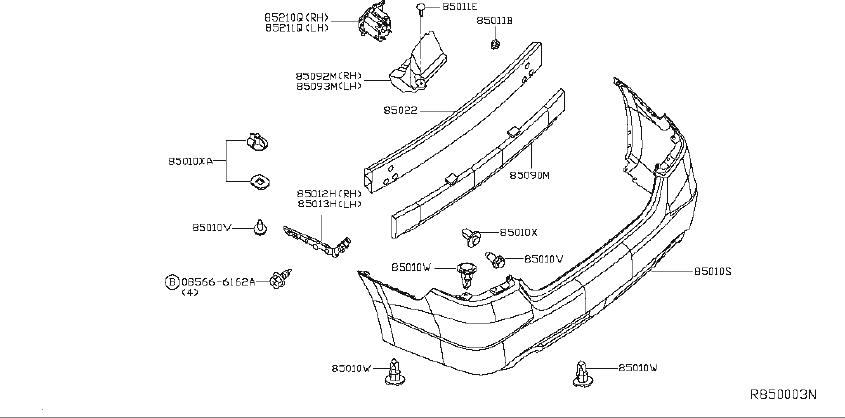 Nissan-Altima-Bumper-Cover-(Rear).-Trim,-Interior,-Body-...