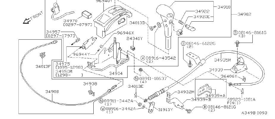 Nissan Pathfinder Shift Lock Solenoid Valve and Park Switch