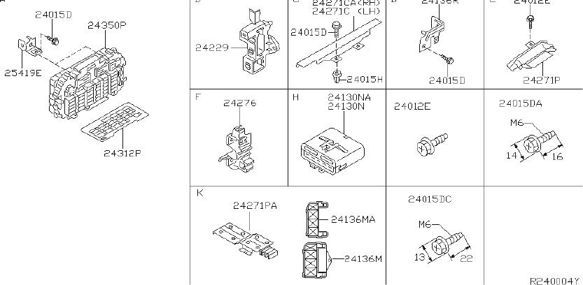 Nissan Frontier Harness SUB, Engine. FITTING, ROOM, BODY - 24075-9Z200